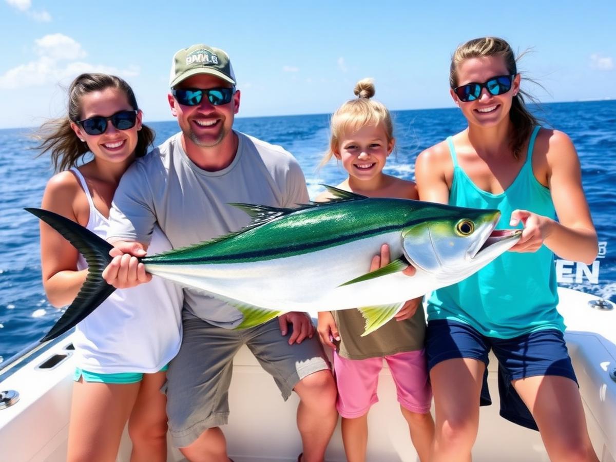 Family with mahi-mahi